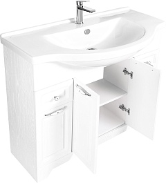 Stella Polare Тумба с раковиной Кармела 100 люкс белое серебро – фотография-8